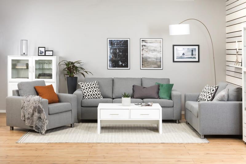 Crazy 3-sits Tygsoffa - Grå - Möbler - Vardagsrum - Soffor - 3-sits soffor
