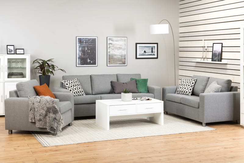 Crazy 3-sits Tygsoffa - Grå - Möbler - Vardagsrum - Soffor - 3-sits soffor
