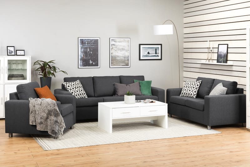 Crazy 3-sits Tygsoffa - Mörkgrå - Möbler - Vardagsrum - Soffor - 3-sits soffor