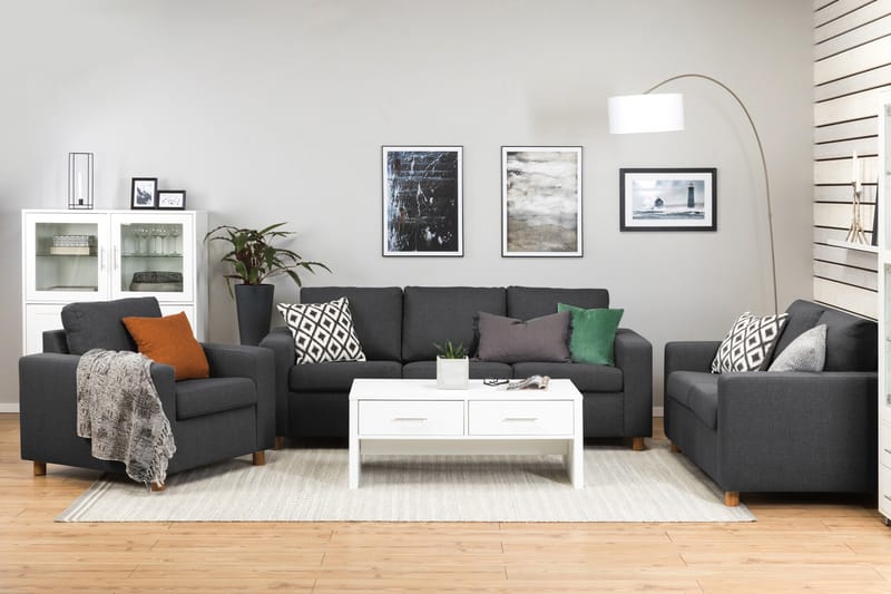 Crazy 3-sits Tygsoffa - Mörkgrå - Möbler - Vardagsrum - Soffor - 3-sits soffor