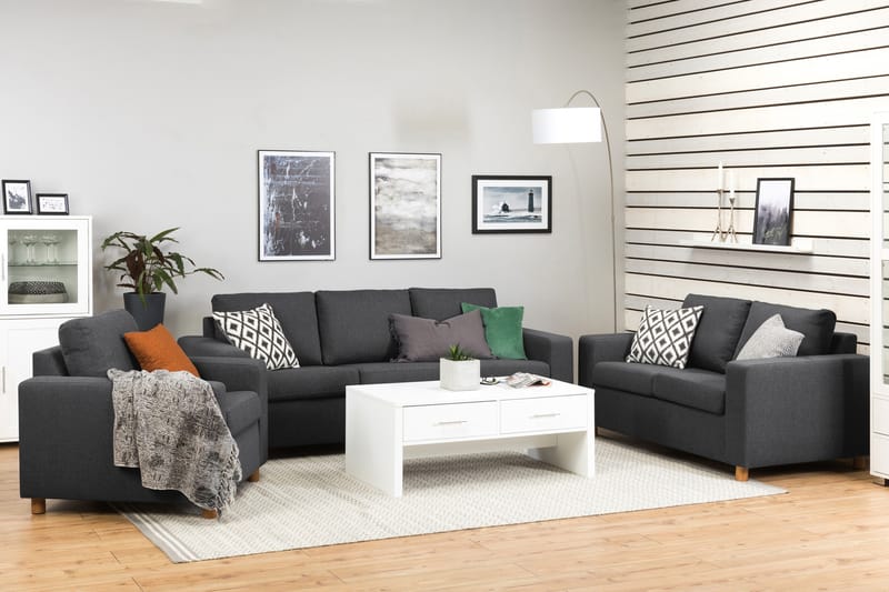 Crazy 3-sits Tygsoffa - Mörkgrå - Möbler - Vardagsrum - Soffor - 3-sits soffor