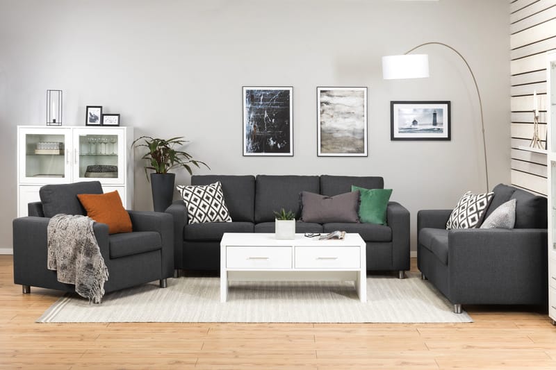 Crazy 3-sits Tygsoffa - Mörkgrå - Möbler - Vardagsrum - Soffor - 3-sits soffor