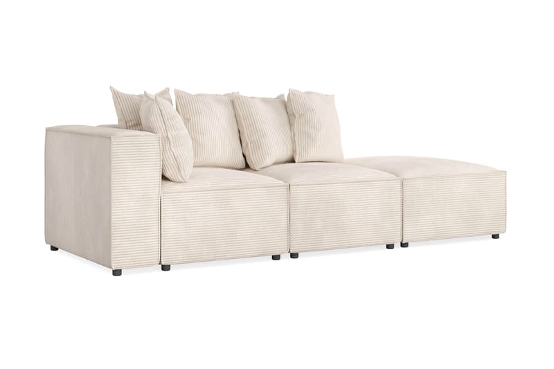 Cubo 3-sits Djup Modulsoffa + Fotpall i Manchester - Beige - Möbler - Vardagsrum - Soffor - 3-sits soffor