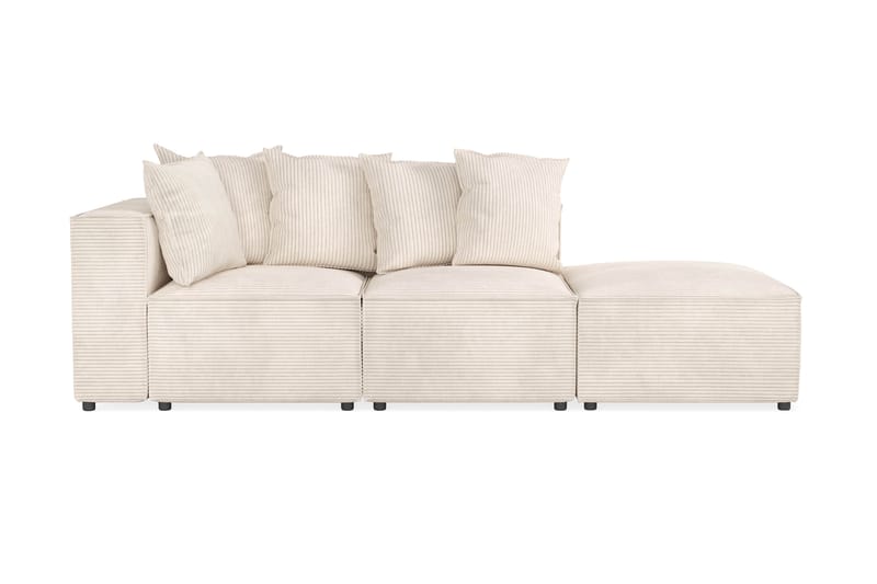 Cubo 3-sits Djup Modulsoffa + Fotpall i Manchester - Beige - Möbler - Vardagsrum - Soffor - 3-sits soffor