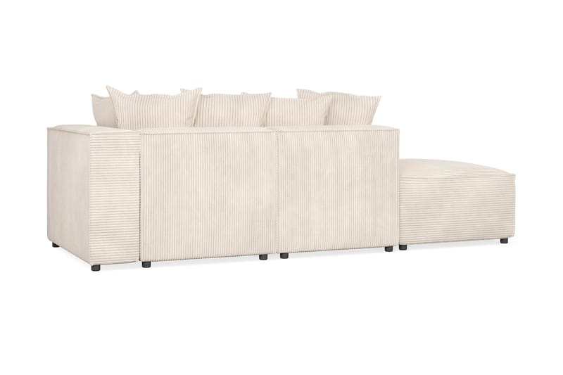 Cubo 3-sits Djup Modulsoffa + Fotpall i Manchester - Beige - Möbler - Vardagsrum - Soffor - 3-sits soffor