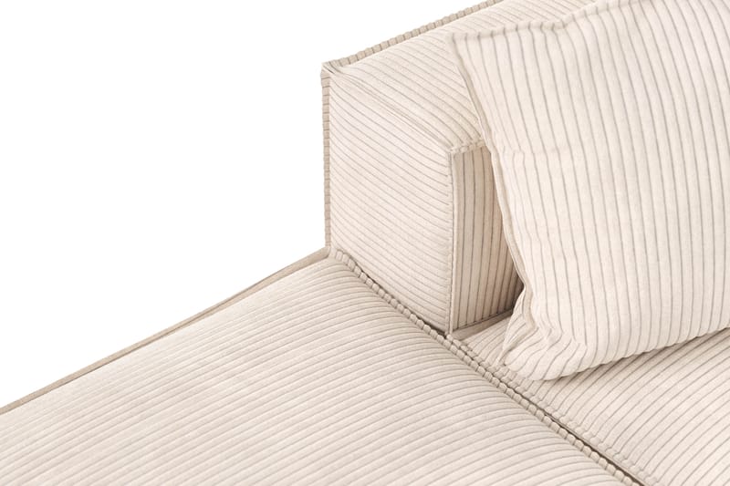 Cubo 3-sits Djup Modulsoffa + Fotpall i Manchester - Beige - Möbler - Vardagsrum - Soffor - 3-sits soffor