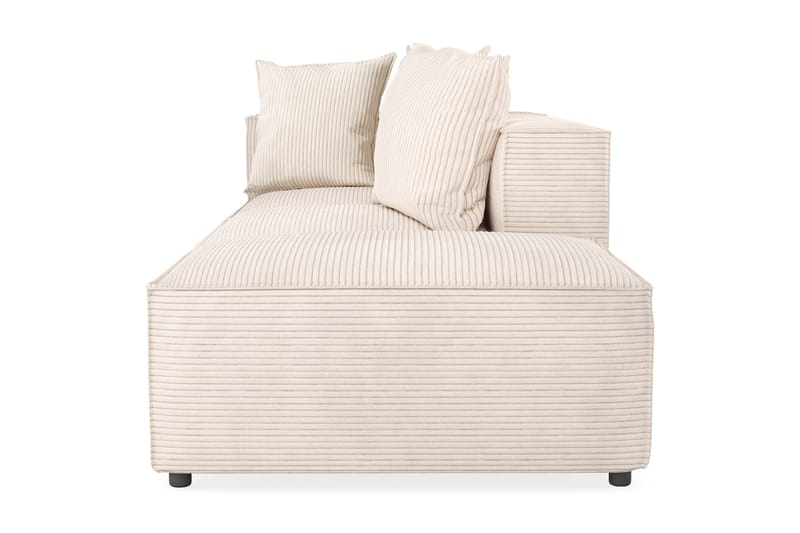 Cubo 3-sits Djup Modulsoffa + Fotpall i Manchester - Beige - Möbler - Vardagsrum - Soffor - Modulsoffor - Komplett modulsoffa