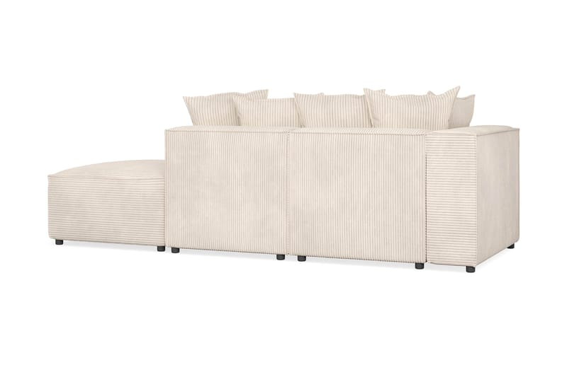 Cubo 3-sits Djup Modulsoffa + Fotpall i Manchester - Beige - Möbler - Vardagsrum - Soffor - 3-sits soffor