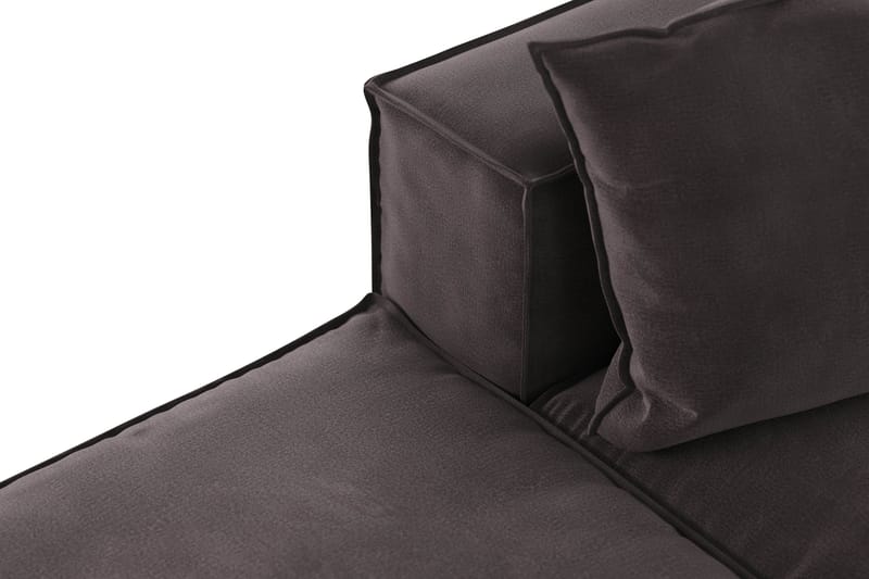 Cubo 3-sits Djup Modulsoffa + Fotpall i Sammet - Mörkgrå - Möbler - Vardagsrum - Soffor - Sammetssoffor