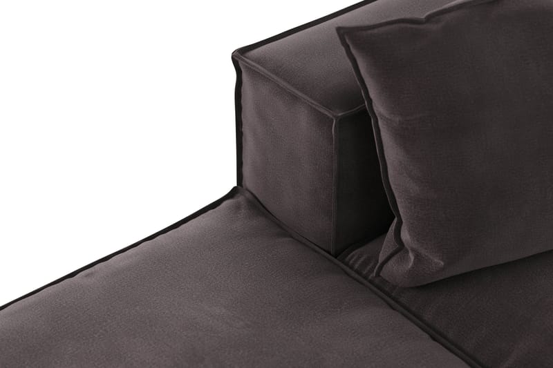 Cubo 3-sits Djup Modulsoffa + Fotpall i Sammet - Mörkgrå - Möbler - Vardagsrum - Soffor - Modulsoffor - Komplett modulsoffa