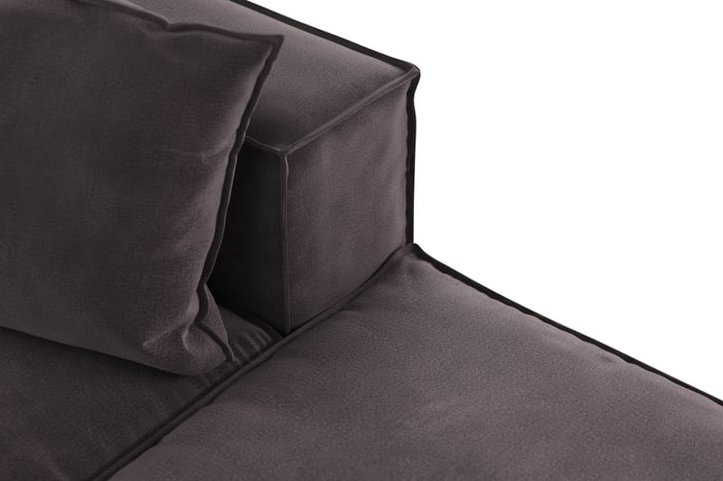 Cubo 3-sits Djup Modulsoffa + Fotpall i Sammet - Mörkgrå - Möbler - Vardagsrum - Soffor - Modulsoffor - Komplett modulsoffa