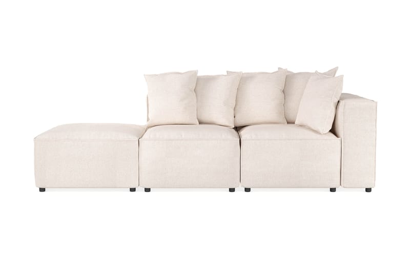 Cubo 3-sits Djup Modulsoffa + Fotpall i Tyg - Beige - Möbler - Vardagsrum - Soffor - 3-sits soffor