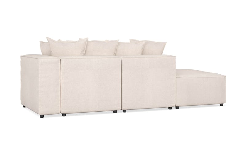 Cubo 3-sits Djup Modulsoffa + Fotpall i Tyg - Beige - Möbler - Vardagsrum - Soffor - 3-sits soffor