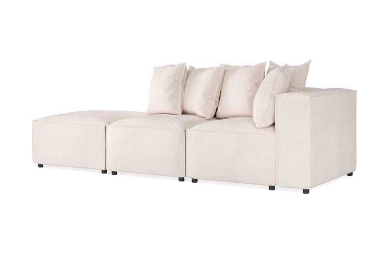 Cubo 3-sits Djup Modulsoffa + Fotpall i Tyg - Beige - Möbler - Vardagsrum - Soffor - 3-sits soffor