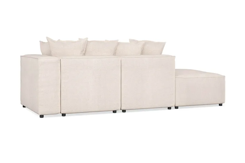 Cubo 3-sits Djup Modulsoffa + Fotpall i Tyg - Beige - Möbler - Vardagsrum - Soffor - Modulsoffor - Komplett modulsoffa