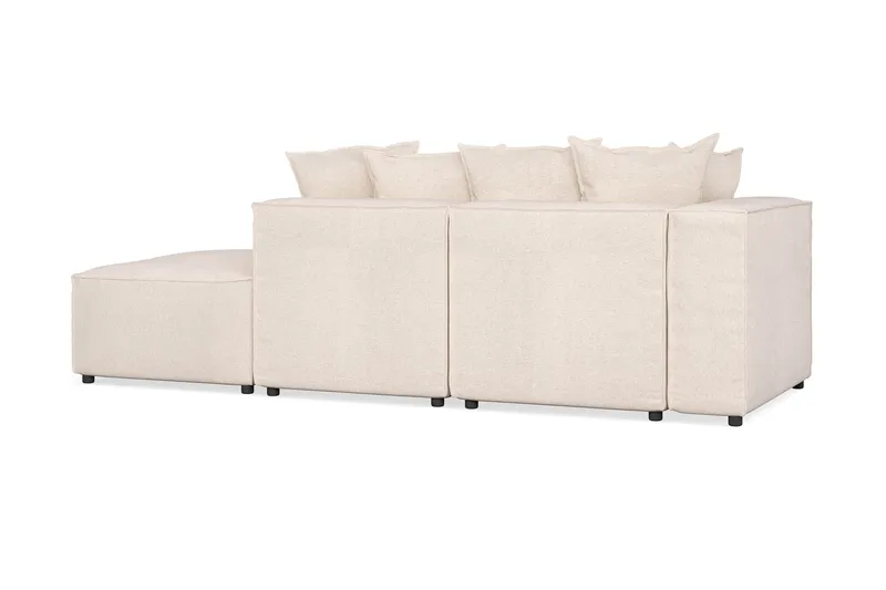 Cubo 3-sits Djup Modulsoffa + Fotpall i Tyg - Beige - Möbler - Vardagsrum - Soffor - Modulsoffor - Komplett modulsoffa