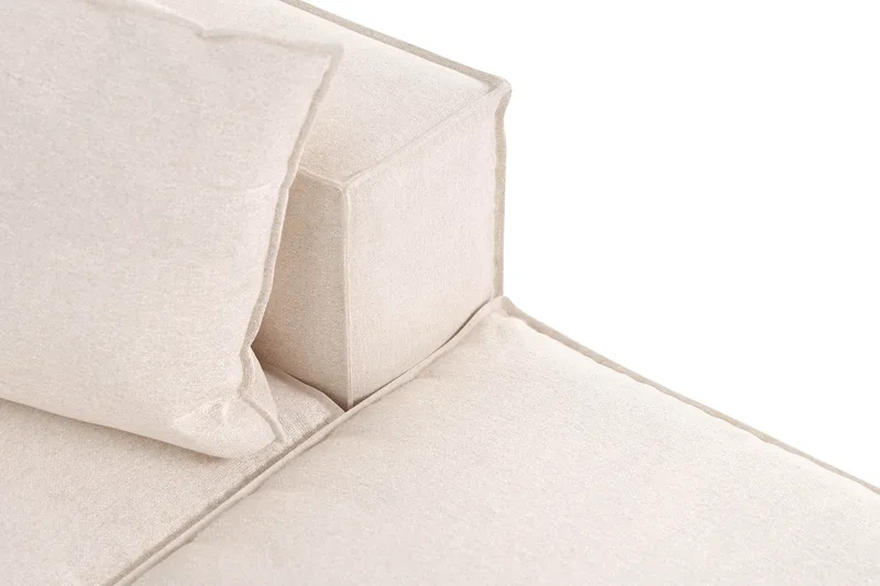 Cubo 3-sits Djup Modulsoffa + Fotpall i Tyg - Beige - Möbler - Vardagsrum - Soffor - Modulsoffor - Komplett modulsoffa