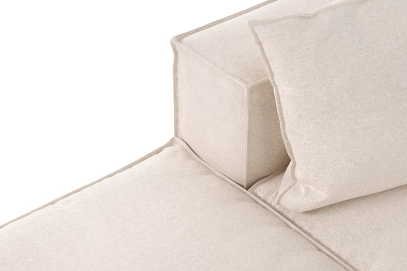 Cubo 3-sits Djup Modulsoffa + Fotpall i Tyg - Beige - Möbler - Vardagsrum - Soffor - Modulsoffor - Komplett modulsoffa