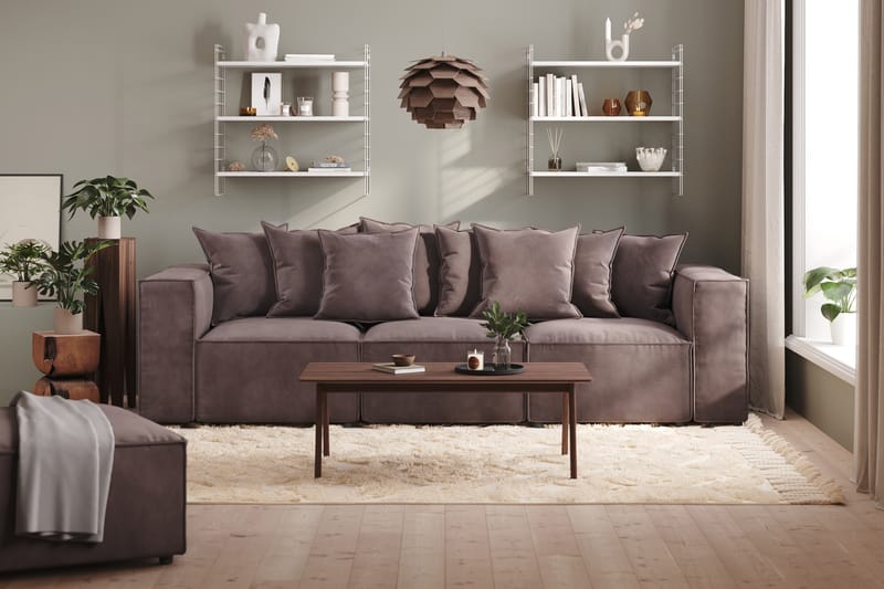 Cubo 4-sits Djup Modulsoffa i Sammet - Mörkgrå - Möbler - Vardagsrum - Soffor - 3-sits soffor