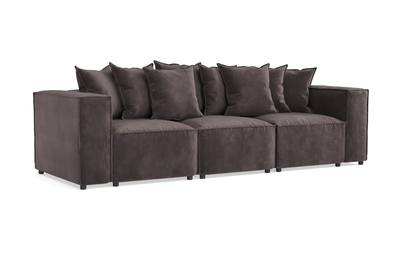 Cubo 4-sits Djup Modulsoffa i Sammet - Mörkgrå - Möbler - Vardagsrum - Soffor - 3-sits soffor