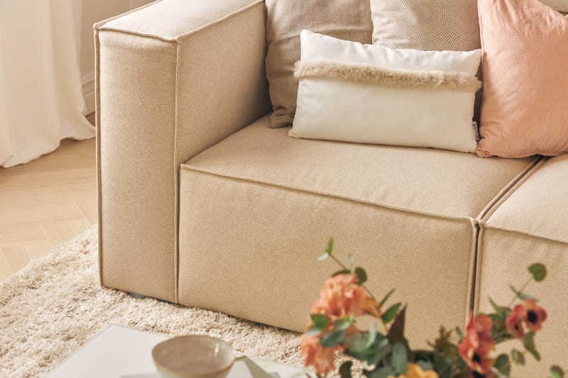 Cubo 4-sits Djup Modulsoffa i Tyg - Beige - Möbler - Vardagsrum - Soffor - 3-sits soffor