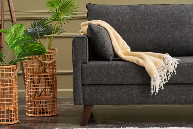DENMARK 3-sits Soffa Antracit/Brun - Möbler - Vardagsrum - Soffor - 3-sits soffor