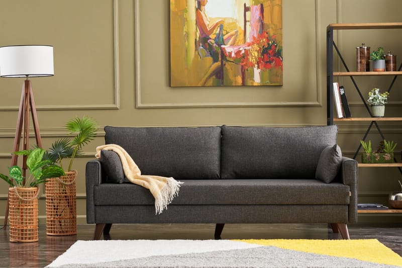 DENMARK 3-sits Soffa Antracit/Brun - Möbler - Vardagsrum - Soffor - 3-sits soffor