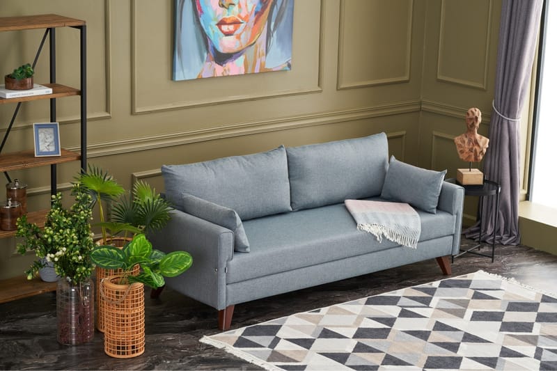 DENMARK 3-sits Soffa Blå/Brun - Möbler - Vardagsrum - Soffor - 3-sits soffor
