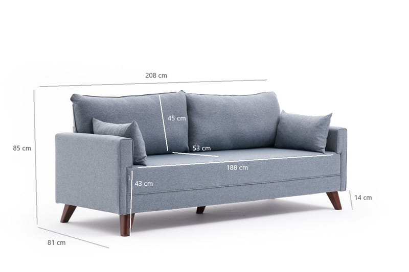 DENMARK 3-sits Soffa Blå/Natur - Möbler - Vardagsrum - Soffor - 3-sits soffor