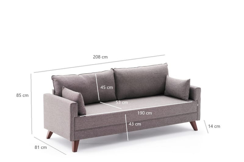 DENMARK 3-sits Soffa Brun/Natur - Möbler - Vardagsrum - Soffor - 3-sits soffor