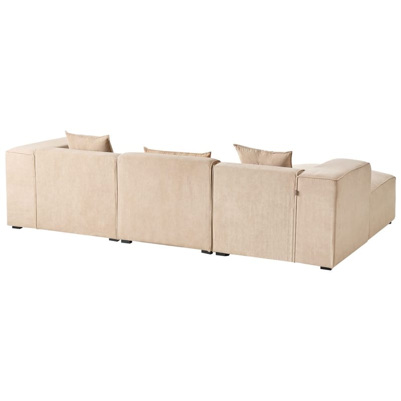 3-sits soffa Dolva - Beige, svart/Högervänd/Manchestertyg - Möbler - Vardagsrum - Soffor - Divansoffa & schäslong