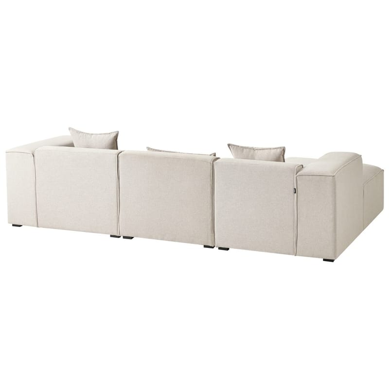 3-sits soffa Dolva - Beige, svart/Högervänd/Polyester - Möbler - Vardagsrum - Soffor - Divansoffa & schäslong