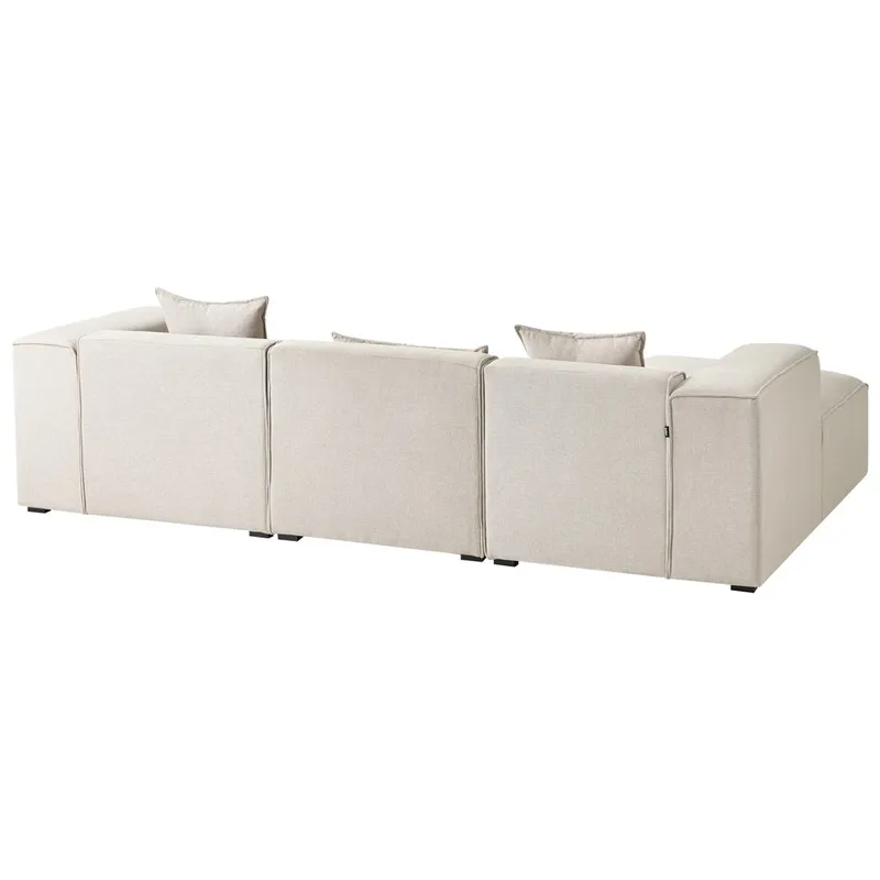3-sits soffa Dolva - Beige, svart/Högervänd/Polyester - Möbler - Vardagsrum - Soffor - Modulsoffor - Komplett modulsoffa