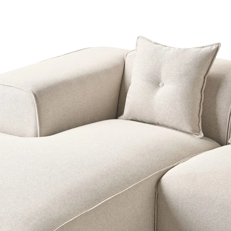 3-sits soffa Dolva - Beige, svart/Högervänd/Polyester - Möbler - Vardagsrum - Soffor - Modulsoffor - Komplett modulsoffa