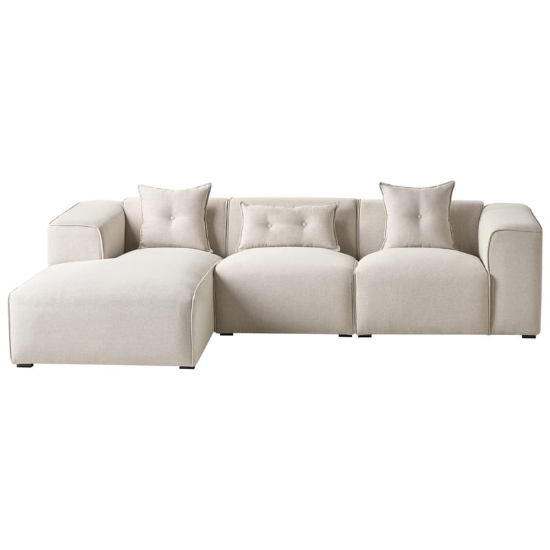 3-sits soffa Dolva - Beige, svart/Högervänd/Polyester - Möbler - Vardagsrum - Soffor - Divansoffa & schäslong