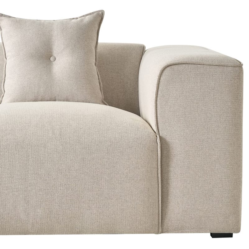 3-sits soffa Dolva - Beige, svart/Högervänd/Polyester - Möbler - Vardagsrum - Soffor - Divansoffa & schäslong