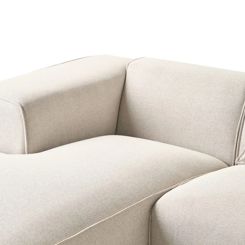 3-sits soffa Dolva - Beige, svart/Högervänd/Polyester - Möbler - Vardagsrum - Soffor - Modulsoffor - Komplett modulsoffa