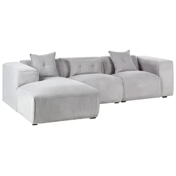 3-sits soffa Dolva - Grå, svart/Högervänd/Manchestertyg - Möbler - Vardagsrum - Soffor - Modulsoffor - Komplett modulsoffa