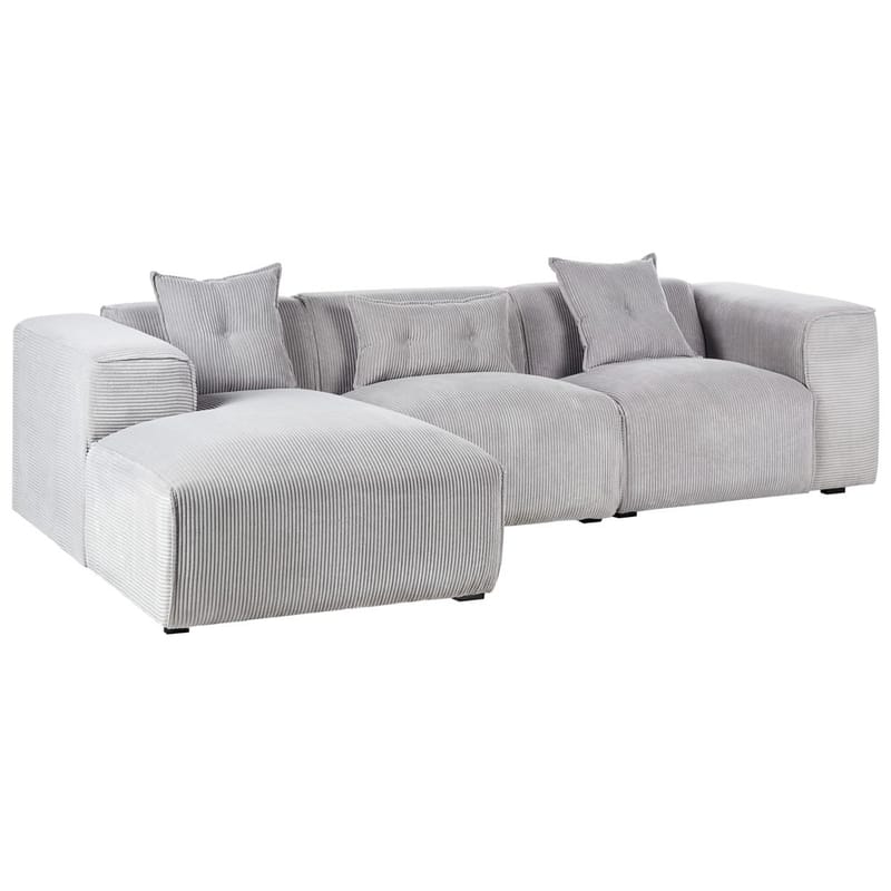 3-sits soffa Dolva - Grå, svart/Högervänd/Manchestertyg - Möbler - Vardagsrum - Soffor - Modulsoffor - Komplett modulsoffa