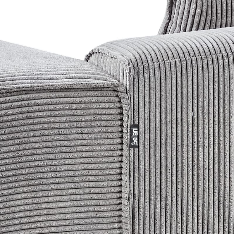 3-sits soffa Dolva - Grå, svart/Högervänd/Manchestertyg - Möbler - Vardagsrum - Soffor - Divansoffa & schäslong