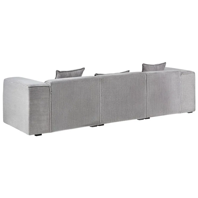 3-sits soffa Dolva - Grå, svart/Högervänd/Manchestertyg - Möbler - Vardagsrum - Soffor - Modulsoffor - Komplett modulsoffa