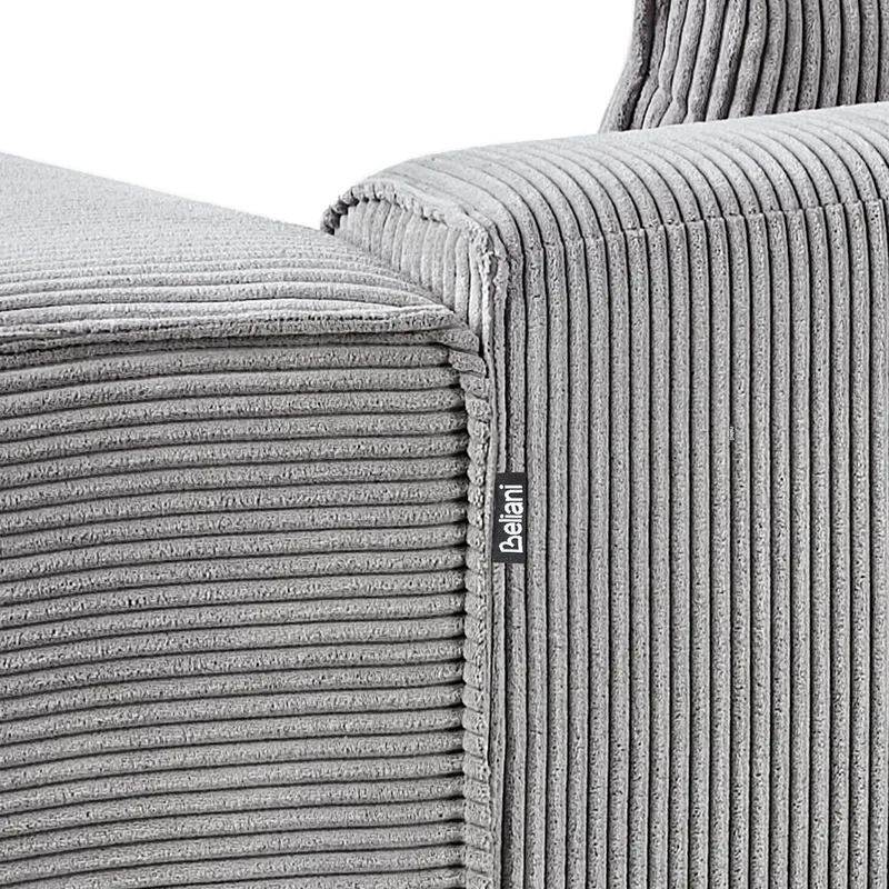 3-sits soffa Dolva - Grå, svart/Högervänd/Manchestertyg - Möbler - Vardagsrum - Soffor - Divansoffa & schäslong