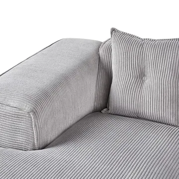 3-sits soffa Dolva - Grå, svart/Högervänd/Manchestertyg - Möbler - Vardagsrum - Soffor - Modulsoffor - Komplett modulsoffa