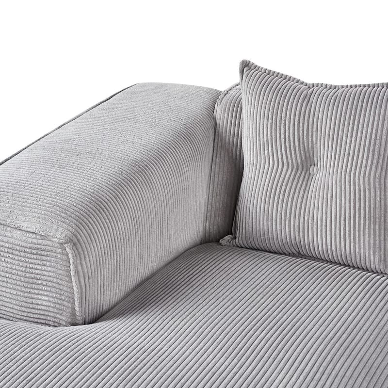 3-sits soffa Dolva - Grå, svart/Högervänd/Manchestertyg - Möbler - Vardagsrum - Soffor - Modulsoffor - Komplett modulsoffa