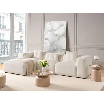 3-sits soffa Dolva - Vit, Svart/Högervänd/Manchestertyg - Möbler - Vardagsrum - Soffor - Modulsoffor - Komplett modulsoffa