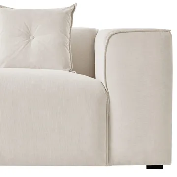 3-sits soffa Dolva - Vit, Svart/Högervänd/Manchestertyg - Möbler - Vardagsrum - Soffor - Modulsoffor - Komplett modulsoffa