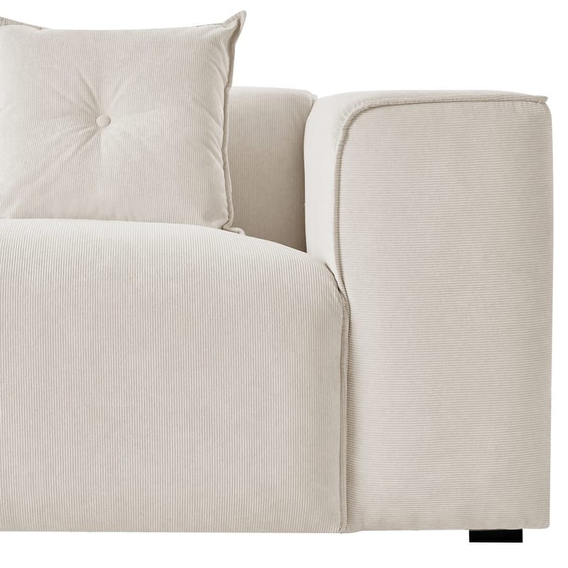 3-sits soffa Dolva - Vit, Svart/Högervänd/Manchestertyg - Möbler - Vardagsrum - Soffor - Modulsoffor - Komplett modulsoffa