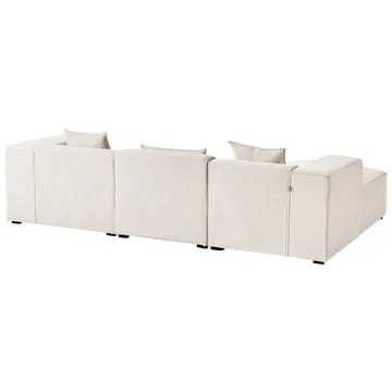3-sits soffa Dolva - Vit, Svart/Högervänd/Manchestertyg - Möbler - Vardagsrum - Soffor - Modulsoffor - Komplett modulsoffa