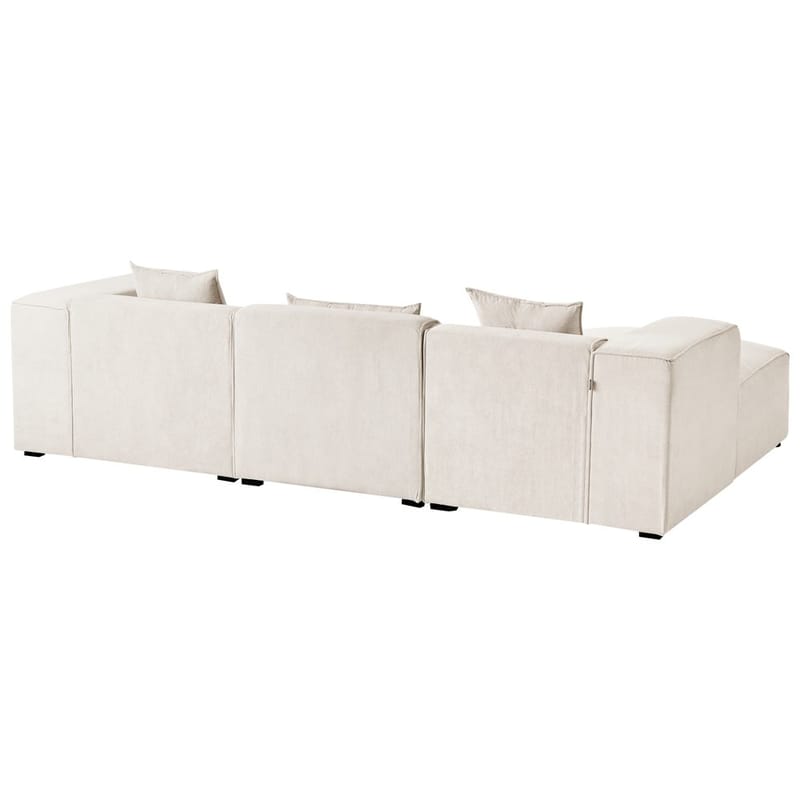 3-sits soffa Dolva - Vit, Svart/Högervänd/Manchestertyg - Möbler - Vardagsrum - Soffor - Modulsoffor - Komplett modulsoffa
