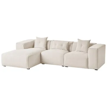 3-sits soffa Dolva - Vit, Svart/Högervänd/Manchestertyg - Möbler - Vardagsrum - Soffor - Modulsoffor - Komplett modulsoffa